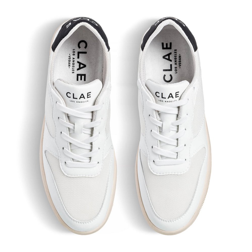 CLAE MALONE LITE Shoes Mens USA037-X45 In White Black Vegan